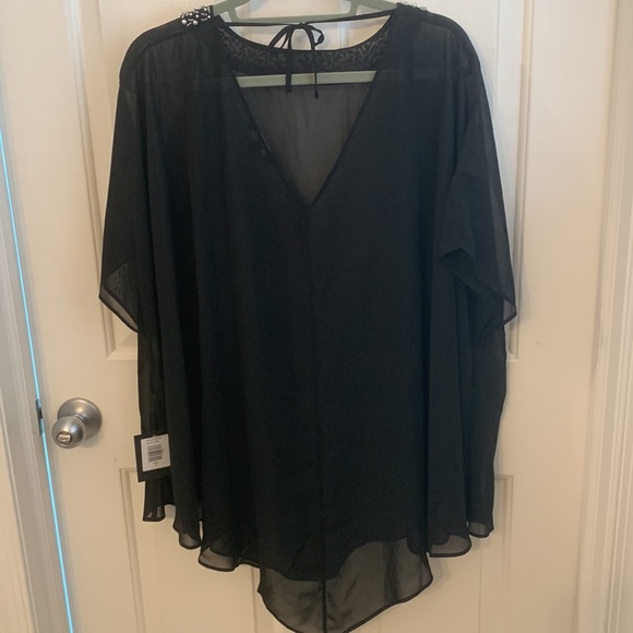 Marina Black Beaded Embellished Swim swimsuit Cover-up - Picture 4 of 5